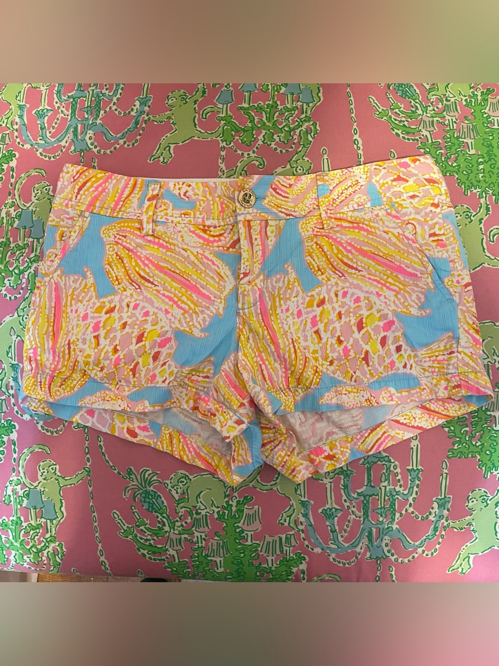 Lilly Pulitzer Walsh Shorts in Breakwater Blue Tini Bikini Fish size 8